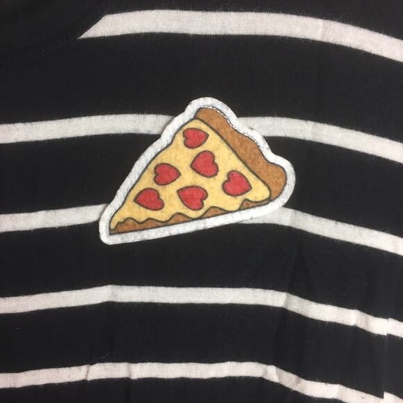 H&M Divided Striped Pizza Tee Black White - Picture 6 of 12